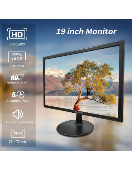 Monitor de 19" LED HD 1440x900 con altavoces y VESA