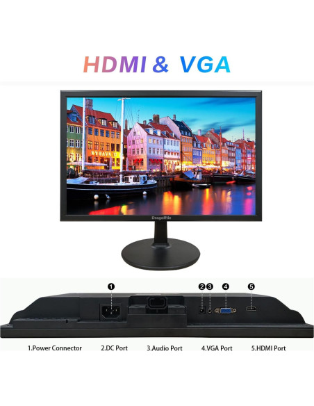 Monitor de 19" LED HD 1440x900 con altavoces y VESA
