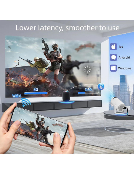 Proyector Inteligente DwellDreams HY300 Pro 4K WiFi Bluetooth Proyector Inteligente DwellDreams HY300 Pro 4K WiFi Bluetooth