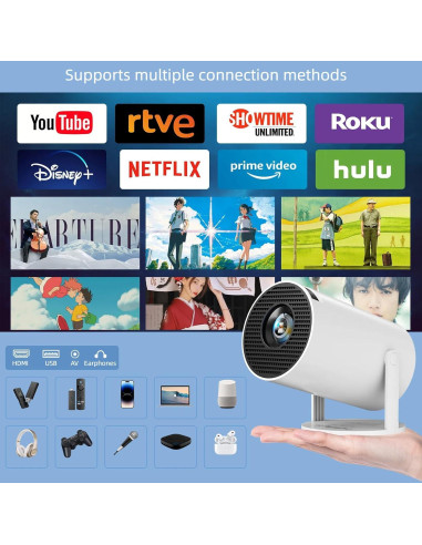 Proyector Inteligente DwellDreams HY300 Pro 4K WiFi Bluetooth