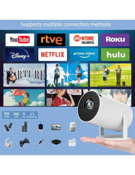 Proyector Inteligente DwellDreams HY300 Pro 4K WiFi Bluetooth Proyector Inteligente DwellDreams HY300 Pro 4K WiFi Bluetooth