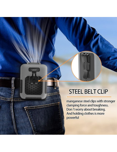 Ventilador Portátil CAZOKASI G60 Clip de Cintura 6000mAh Gris