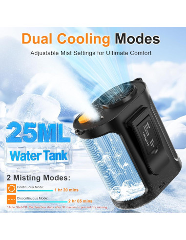 Ventilador de Cintura Portátil Rychi GF01 5-en-1 con Neblina