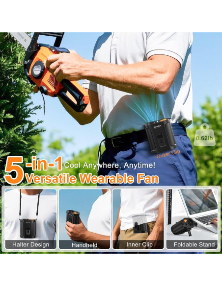 Ventilador de Cintura Portátil Rychi GF01 5-en-1 con Neblina