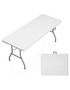 Mesa Plegable Dovov PEFT01 1.80m HDPE Blanca para Exterior