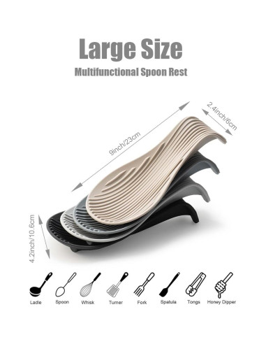 Soporte de Cuchara de Silicona IYOOH Antideslizante 12x6.5 cm