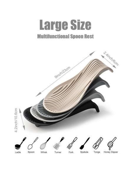 Soporte de Cuchara de Silicona IYOOH Antideslizante 12x6.5 cm Soporte de Cuchara de Silicona IYOOH Antideslizante 12x6.5 cm