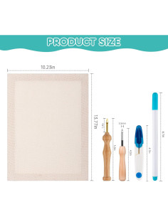 Kit de Punch Needle Zuaooz 10.2x13.7 Pulgadas con Agujas 2