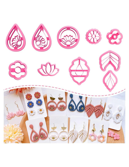 Cortadores de Arcilla de Polímero Keoker - 10 Formas Florales