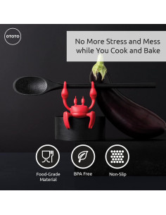 Soporte de Utensilios de Silicona OTOTO Cangrejo Rojo 2