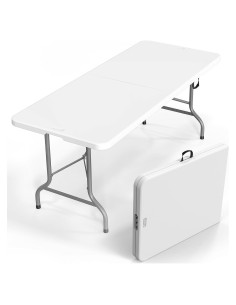 Mesa Plegable VINGLI 6 Pies Blanca HDPE Interior Exterior