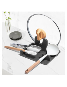 Soporte de Utensilios de Silicona AUOON Grande Gris