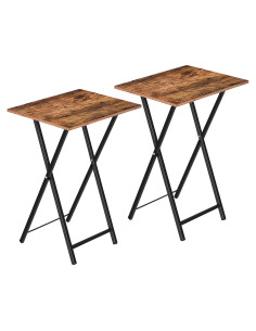 Juego de 2 Mesas Auxiliares HOOBRO Plegables 48x36 cm