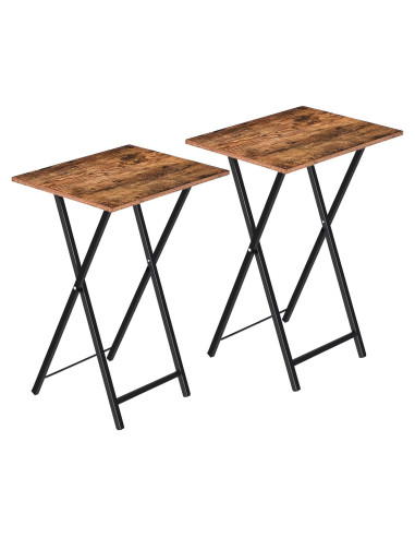 Juego de 2 Mesas Auxiliares HOOBRO Plegables 48x36 cm
