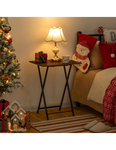 Juego de 2 Mesas Auxiliares HOOBRO Plegables 48x36 cm