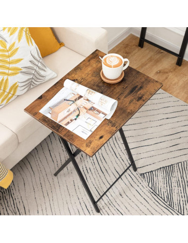 Juego de 2 Mesas Auxiliares HOOBRO Plegables 48x36 cm