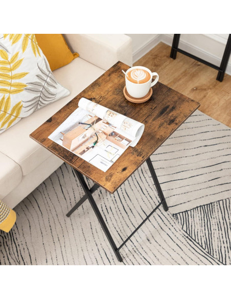 Juego de 2 Mesas Auxiliares HOOBRO Plegables 48x36 cm