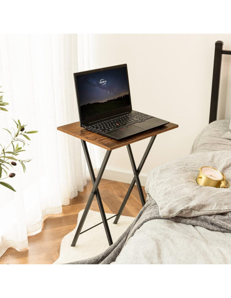 Juego de 2 Mesas Auxiliares HOOBRO Plegables 48x36 cm