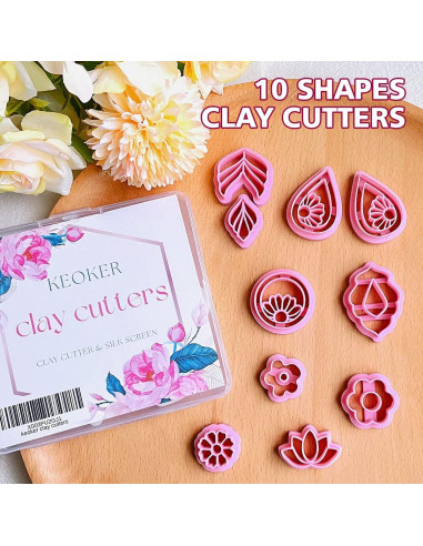 Cortadores de Arcilla de Polímero Keoker - 10 Formas Florales