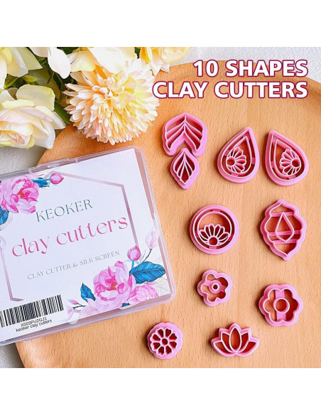 Cortadores de Arcilla de Polímero Keoker - 10 Formas Florales