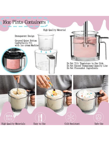 Paquete de 4 Recipientes Ninja 16oz para Helado NC300