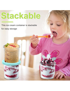 Paquete de 4 Contenedores de Helado Ninja Creami 473ml 2