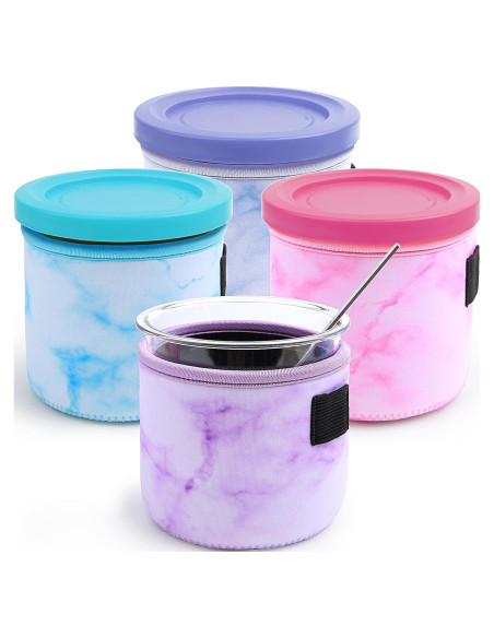 4 Fundas de Neopreno Reutilizables Ninja Creami 480 ml