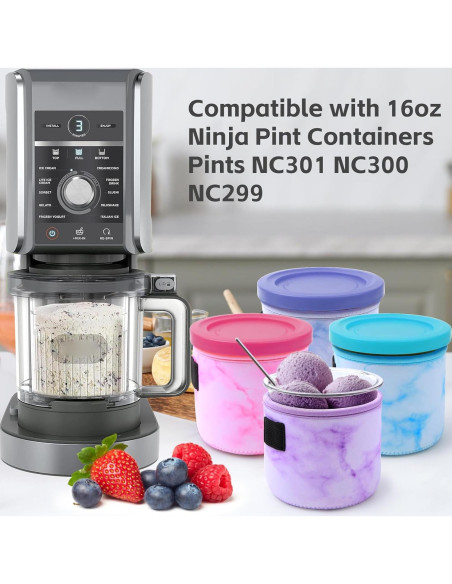 4 Fundas de Neopreno Reutilizables Ninja Creami 480 ml
