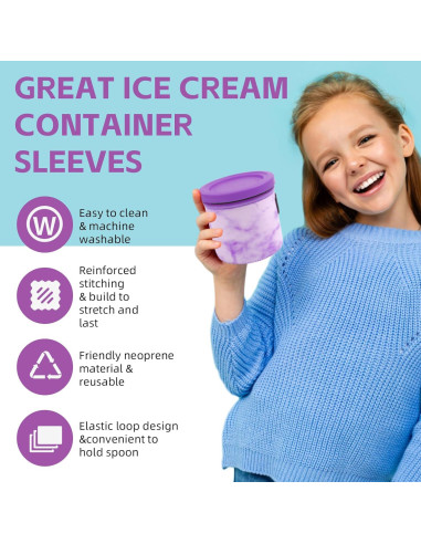 4 Fundas de Neopreno Reutilizables Ninja Creami 480 ml