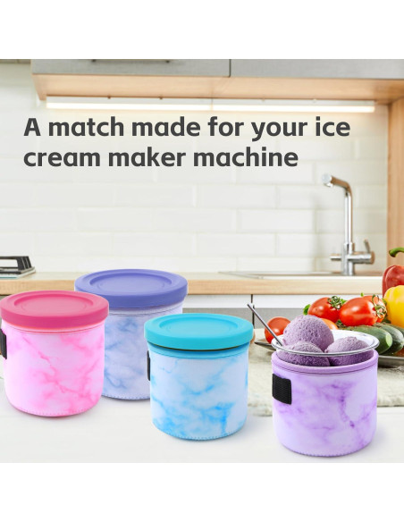 4 Fundas de Neopreno Reutilizables Ninja Creami 480 ml