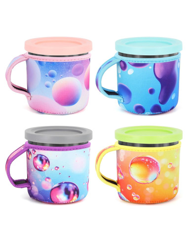 4 Mangas Reutilizables Neopreno AJLTPA para Helados 16 oz