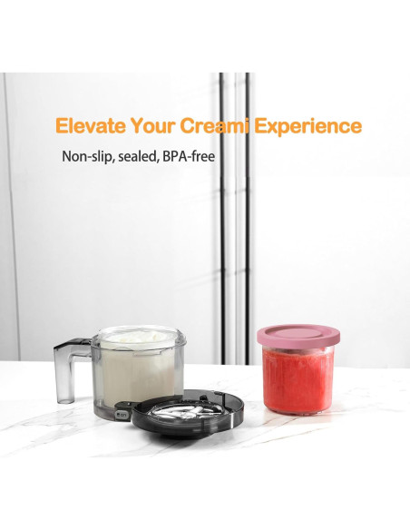 Recipientes Ninja Creamy 16oz Swantiara - Paquete de 4 Recipientes Ninja Creamy 16oz Swantiara - Paquete de 4