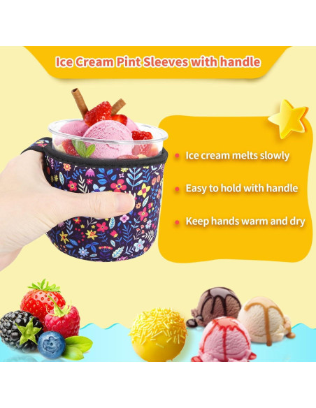 4 Mangas Reutilizables Neopreno AJLTPA para Helados 16 oz