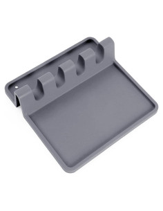Soporte de Cuchara de Silicona Roegaric Antigoteo Gris