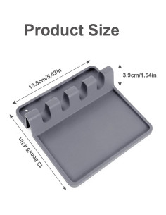 Soporte de Cuchara de Silicona Roegaric Antigoteo Gris 2