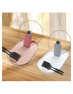 Soporte Plegable para Cucharas y Tapas LVYKING Blanco/Rosa