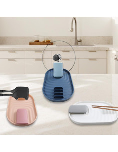 Soporte Plegable para Cucharas y Tapas LVYKING Blanco/Rosa 2