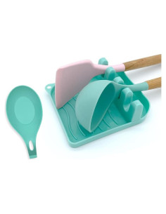 Juego de 2 Soportes para Cucharas LSVGOE Antideslizante Verde