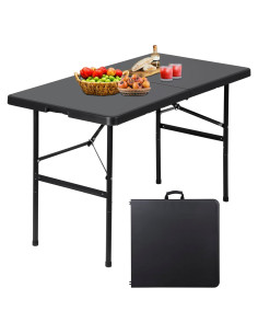 Mesa Plegable Saicool 4FT Negra para Eventos y Picnic