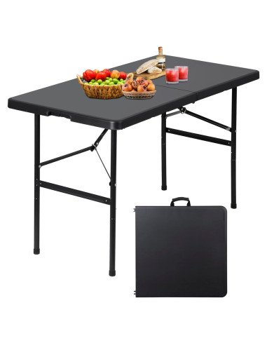 Mesa Plegable Saicool 4FT Negra para Eventos y Picnic