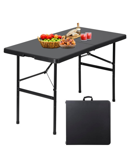 Mesa Plegable Saicool 4FT Negra para Eventos y Picnic