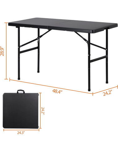 Mesa Plegable Saicool 4FT Negra para Eventos y Picnic
