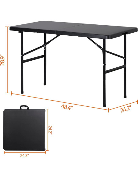 Mesa Plegable Saicool 4FT Negra para Eventos y Picnic