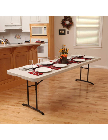 Mesa Plegable Comercial Lifetime 80882 2 Paquete 8 Pies Almendra