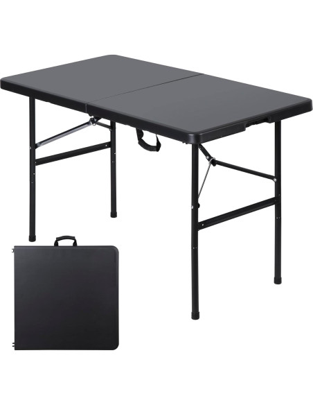 Mesa Plegable Saicool 4FT Negra para Eventos y Picnic