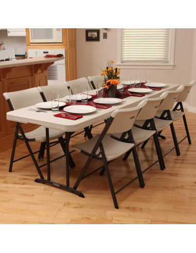 Mesa Plegable Comercial Lifetime 80882 2 Paquete 8 Pies Almendra