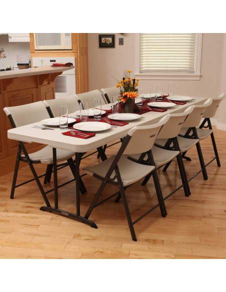 Mesa Plegable Comercial Lifetime 80882 2 Paquete 8 Pies Almendra