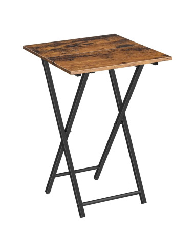 Mesa de bandeja de TV plegable HOOBRO marrón rústico 66 cm