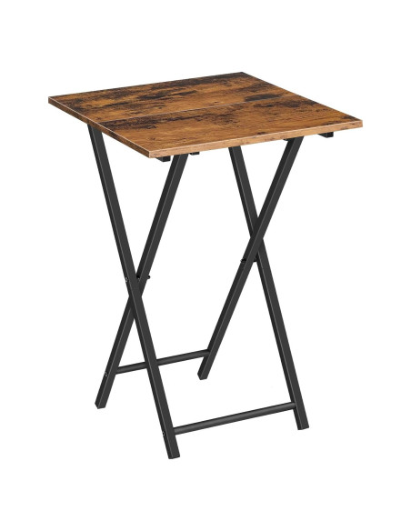 Mesa de bandeja de TV plegable HOOBRO marrón rústico 66 cm