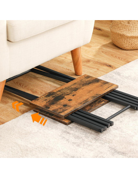 Mesa de bandeja de TV plegable HOOBRO marrón rústico 66 cm